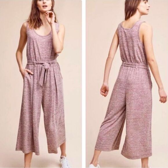 Anthropologie Saturday Sunday Saunter Wide Leg Jumpsuit XS Pink *Missing Belt - Picture 1 of 13